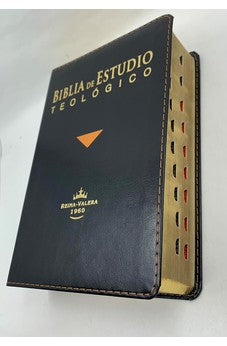 Biblia RVR 1960 de Estudio Teologico Tamaño Personal Negro Símil Piel con Índice