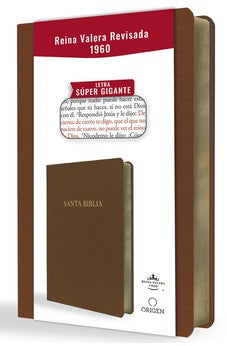 Biblia RVR 1960 Letra Súper Gigante Marrón Símil Piel