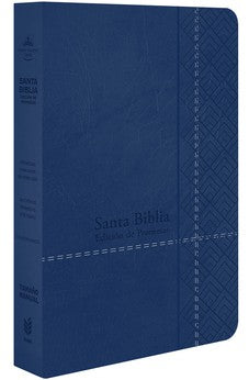 Biblia RVR 1960 Letra Grande Tamaño Manual Azul Símil Piel