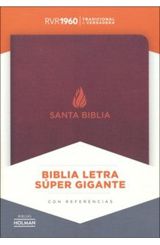 Biblia RVR 1960 Letra Súper Gigante Marrón Piel Fabricada con Índice