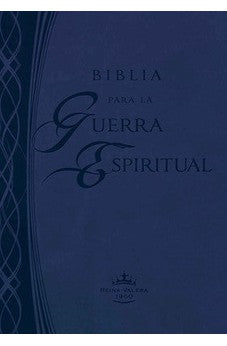 Biblia RVR 1960 de Estudio Guerra Espiritual Azul Símil Piel