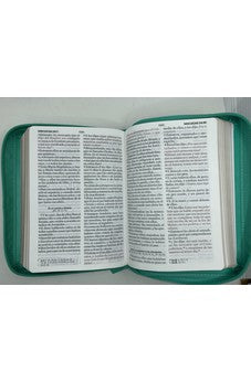 Image of Biblia RVR 1960 Compacta Letra Grande Turquesa Símil Piel con Cierre