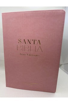 Biblia RVR 1960 Letra Súper Gigante Rosa Símil Piel con Índice