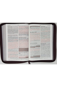 Image of Biblia RVR 1960 de Promesas Letra Gigante Marrón Líneas Simil Piel con Cierre