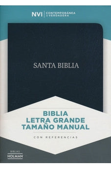 Biblia NVI Letra Grande Tamaño Manual Negro Piel Fabricada con Índice